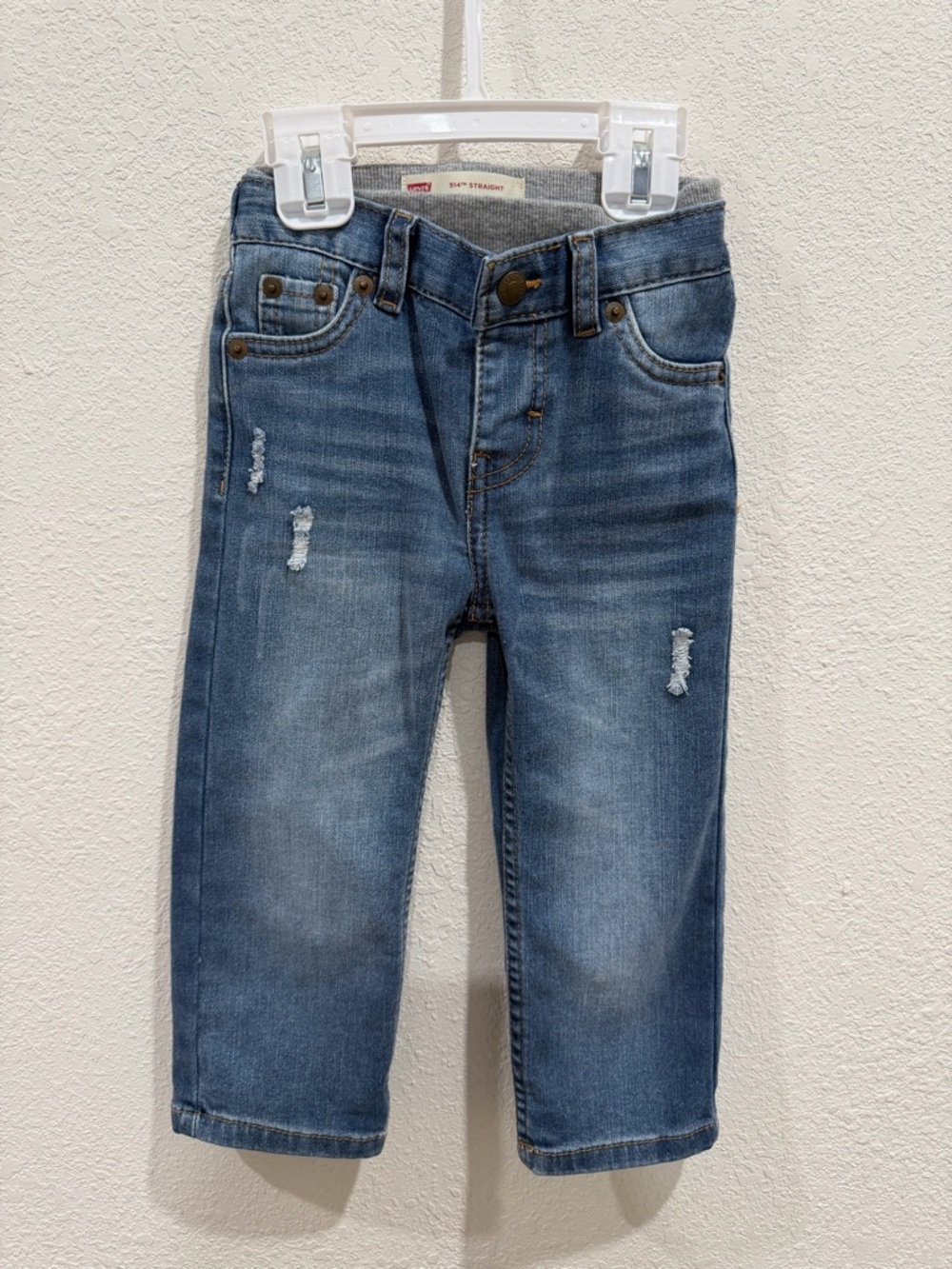 Levi's Boys Blue Distressed Straight Jeans